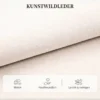 Slaapbank Met Omkeerbare Chaise Longue, L vormige 3 zits Sofa Met Veloursbekleding, Crèmewit