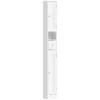 Smalle Badkamerkast Met Lade, Gebogen Deuren, Open Vak, Verstelbare Plank 20x20x185 Cm Wit