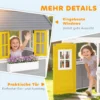 Speelhuis Weerbestendig Kinderspeelhuis Van Hout Met Deur, 6 Ramen, 2 Bloembakken, 2 Bloemenstandaards Voor 3 8 Jaar Grijs