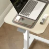 Sta bureau, Laptoptafel, In Hoogte Verstelbaar, 4 Wielen, 65 Cm X 48 Cm X 108 Cm, Geel