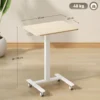 Sta bureau, Laptoptafel, In Hoogte Verstelbaar, 4 Wielen, 65 Cm X 48 Cm X 108 Cm, Geel