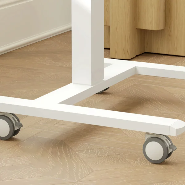 Sta bureau, Laptoptafel, In Hoogte Verstelbaar, 4 Wielen, 65 Cm X 48 Cm X 108 Cm, Geel