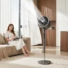 Staande Ventilator Luchtcirculator Ventilator Met 12 Snelheidsniveaus LED display Afstandsbediening 70°+90° Oscillatie Grijs