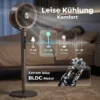 Staande Ventilator Luchtcirculator Ventilator Met 12 Snelheidsniveaus LED display Afstandsbediening 70°+90° Oscillatie Grijs