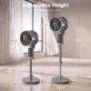 Staande Ventilator Luchtcirculator Ventilator Met 8 Snelheidsniveaus LED display Afstandsbediening Timer 90° Oscillatie Grijs