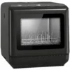 Tafelvaatwasser, Met Ingebouwde 6 liter Watertank, 5 Programma's, 4 Couverts, LED display Zwart