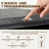 Tafelvaatwasser, Met Ingebouwde 6 liter Watertank, 5 Programma's, 4 Couverts, LED display Zwart