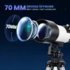 Telescoop Voor Astronomie Beginners Volwassenen 70mm Opening 400mm AZ Montage Astronomische Refractor Met Statief