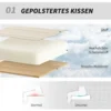 Thuiswerkstoel In Hoogte Verstelbaar Draaistoel Met Linnenlook Schneider zitstoel Tot 120 Kg Belastbaar, Crèmewit