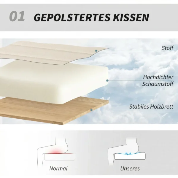 Thuiswerkstoel In Hoogte Verstelbaar Draaistoel Met Linnenlook Schneider zitstoel Tot 120 Kg Belastbaar, Crèmewit