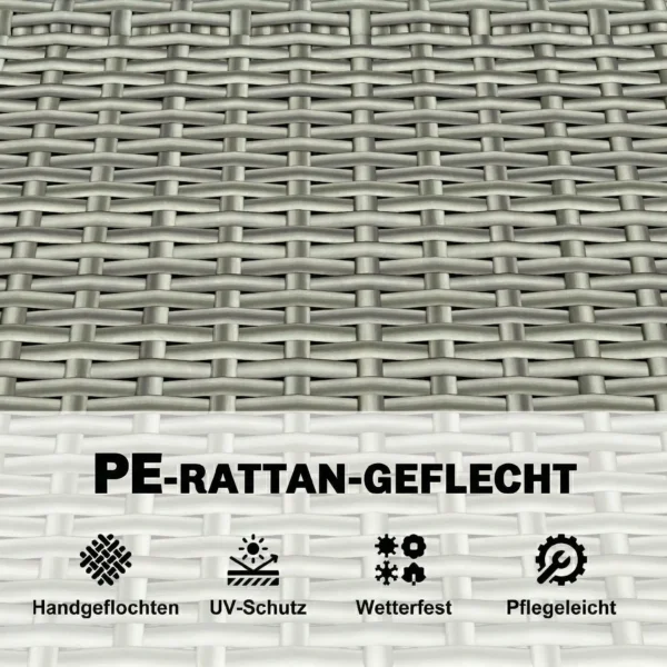 Tuinbank Polyrattan 170L 2 zits Bank Met Opbergruimte Afneembaar Kussen Ritssluiting binnenbekleding Houten armleuning