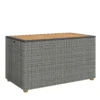 Tuinbox 450 L Polyrattan Waterdicht Kussenbox Met FSC houten Deksel Gasdrukveren Binnenbekleding