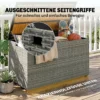 Tuinbox 450 L Polyrattan Waterdicht Kussenbox Met FSC houten Deksel Gasdrukveren Binnenbekleding