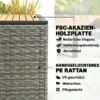 Tuinbox 450 L Polyrattan Waterdicht Kussenbox Met FSC houten Deksel Gasdrukveren Binnenbekleding