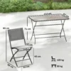 Tuinmeubelset Opvouwbaar Zitgroep 5 delig Tafel Met 4 Ademende Stoelen Houtlook Ruimtebesparend