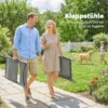 Tuinmeubelset Opvouwbaar Zitgroep 5 delig Tafel Met 4 Ademende Stoelen Houtlook Ruimtebesparend