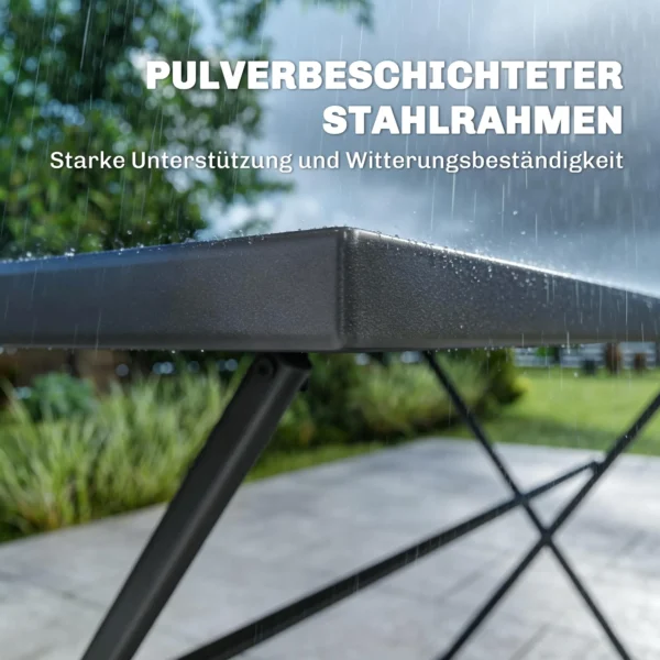 Tuinmeubelset Opvouwbaar Zitgroep 5 delig Tafel Met 4 Ademende Stoelen Houtlook Ruimtebesparend
