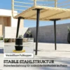 Tuinstoel Met Voetenbank PE Rattan Ei vorm Mandstoel Met Lange & Dikke Kussens Metalen Frame Beige