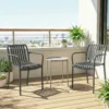 Tuinstoelen 4 delige Set Stapelbare Terrasstoelen Met Lamellenontwerp Armleuningen, Ergonomisch Donkergrijs