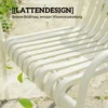 Tuinstoelen Set Van 4 Stapelbare Terrasstoelen Met Lamellenontwerp Armleuningen, Ergonomisch Crèmewit