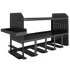 Tuinwerktuig Organizer 2 laags Tuinwerktuig Stand Met Haken Zijvak Tot 50 Kg 61,8 X 23 X 32,7cm Zwart