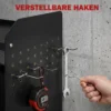 Tuinwerktuig Organizer 2 laags Tuinwerktuig Stand Met Haken Zijvak Tot 50 Kg 61,8 X 23 X 32,7cm Zwart