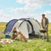 Tunneltent Voor 4 Personen, Familietent Met Slaap En Woonkamer, Ramen, Grondzeil, Stahoogte, 3000 Mm Waterkolom
