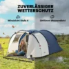Tunneltent Voor 4 Personen, Familietent Met Slaap En Woonkamer, Ramen, Grondzeil, Stahoogte, 3000 Mm Waterkolom
