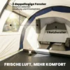 Tunneltent Voor 4 Personen, Familietent Met Slaap En Woonkamer, Ramen, Grondzeil, Stahoogte, 3000 Mm Waterkolom