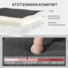 U vormige Hoekbank Sofa Bank Met Veerpolstering Gestoffeerde Armleuningen Verplaatsbare Ottomaanse Koord 292x224x85 Cm Donkergrijs