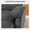U vormige Hoekbank Sofa Bank Met Veerpolstering Gestoffeerde Armleuningen Verplaatsbare Ottomaanse Koord 292x224x85 Cm Donkergrijs