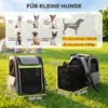 Uitbreidbare Hondenbox Transportbox Voor Honden Met 5 Zakken Reflecterende Streep Voor Honden Tot 10 Kg 33,5x28x42cm Lichtgrijs