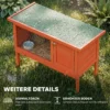 Verhoogd Konijnenhok Van Hout Met Opklapbaar Bitumendak En Uitschuifbare Lade 90x45x65 Cm Oranje