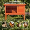 Verhoogd Konijnenhok Van Hout Met Opklapbaar Bitumendak En Uitschuifbare Lade 90x45x65 Cm Oranje
