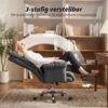 Verstelbare Bureaustoel Met Lendensteun, Voetensteun, Sneeuwvlokkenvilt, 80 X 80 X 106 114 Cm Donkergrijs