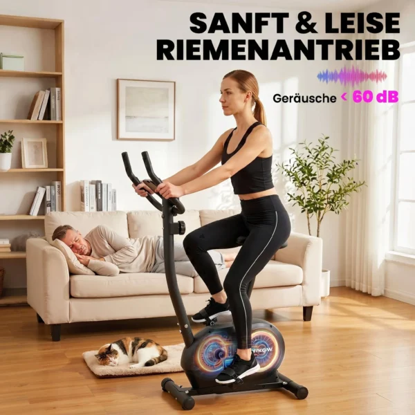 Verstelbare Hometrainer Fiets Met APP, Magnetische Weerstand, LCD Monitor, Hartslagsensoren, Mobiele Telefoonhouder