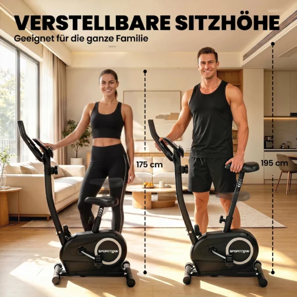 Verstelbare Hometrainer Fiets Met APP, Magnetische Weerstand, LCD Monitor, Hartslagsensoren, Mobiele Telefoonhouder