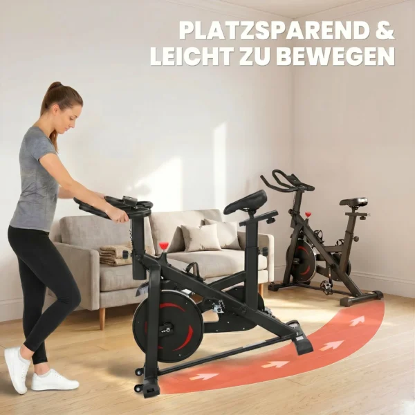 Verstelbare Hometrainer Fiets Met APP, Magnetische Weerstand, LCD Monitor, Verstelbaar Stuur, Telefoonhouder