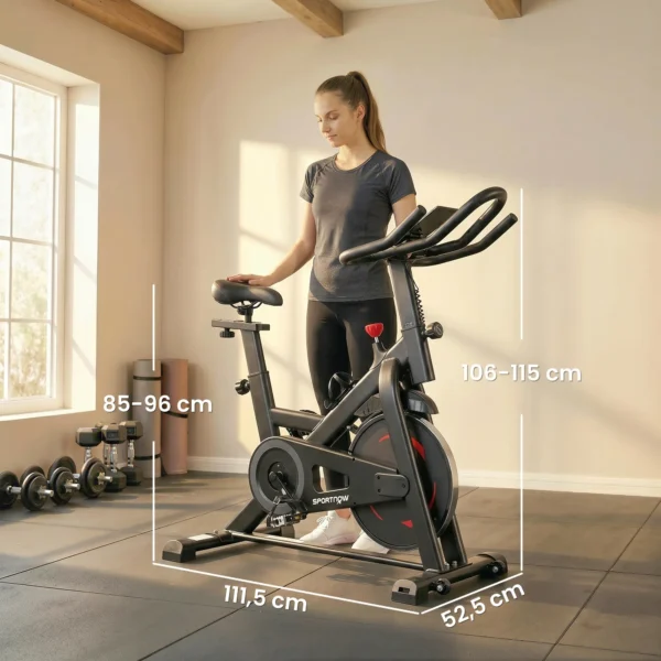 Verstelbare Hometrainer Fiets Met APP, Magnetische Weerstand, LCD Monitor, Verstelbaar Stuur, Telefoonhouder