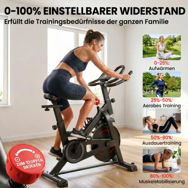 Verstelbare Hometrainer Fiets Met APP, Magnetische Weerstand, LCD Monitor, Verstelbaar Stuur, Telefoonhouder