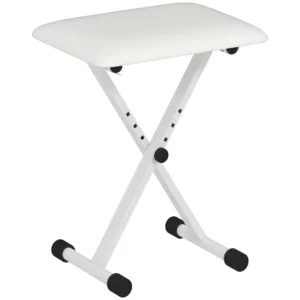 Verstelbare Opvouwbare X vormige Pianokruk Met Kunstleren Kussen 39 X 29 X 37 47 Cm Wit