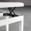 Verstelbare Pianokruk, Pianobank Met Kunstleren Kussen Voor Piano Keyboard 64 X 35 X 45 55 Cm Wit