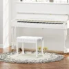 Verstelbare Pianokruk, Pianobank Met Kunstleren Kussen Voor Piano Keyboard 64 X 35 X 45 55 Cm Wit
