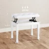 Verstelbare Pianokruk, Pianobank Met Kunstleren Kussen Voor Piano Keyboard 64 X 35 X 45 55 Cm Wit