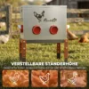 Voerautomaat Kippen 18 Kg Vulcapaciteit Met Afsluitbare Deksel Verstelbare Poten 6 Openingen 42x25x55,5 Cm Zilver