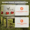 Voerautomaat Kippen 18 Kg Vulcapaciteit Met Afsluitbare Deksel Verstelbare Poten 6 Openingen 42x25x55,5 Cm Zilver
