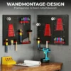 Wandrek Opslagsysteem 60 X 40 Cm, 38 Stks. Opbergrek Met Haken Planken Zichtbare Opslagbakken, Zwart+Rood