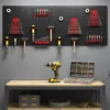 Wandrek Opslagsysteem 60 X 40 Cm, 38 Stks. Opbergrek Met Haken Planken Zichtbare Opslagbakken, Zwart+Rood