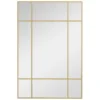 Wandspiegel, Decoratieve Spiegel Met Metalen Frame, Gouden Strepen, Meerlaags Glas, 90B X 2T X 60H Cm