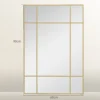 Wandspiegel, Decoratieve Spiegel Met Metalen Frame, Gouden Strepen, Meerlaags Glas, 90B X 2T X 60H Cm